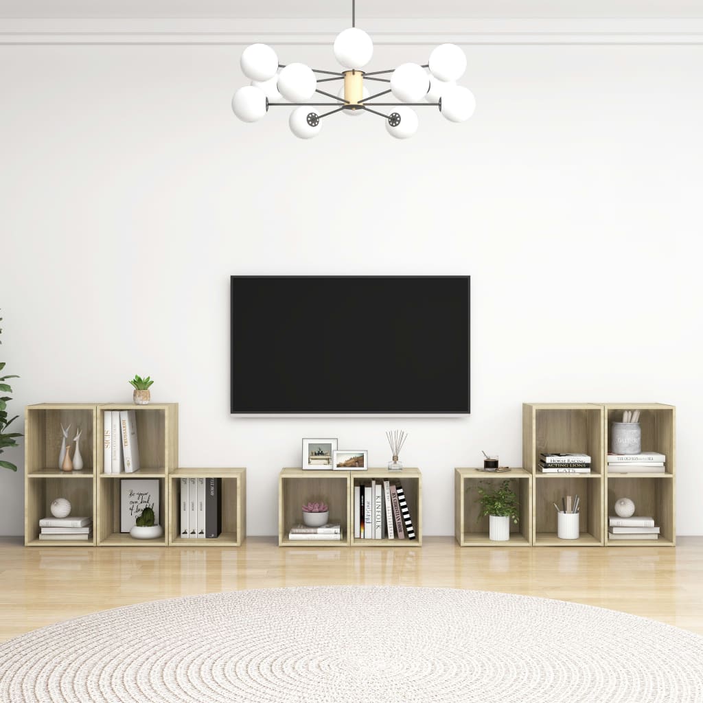 8Dílný Set Tv Skříněk Kompozitní Dřevo