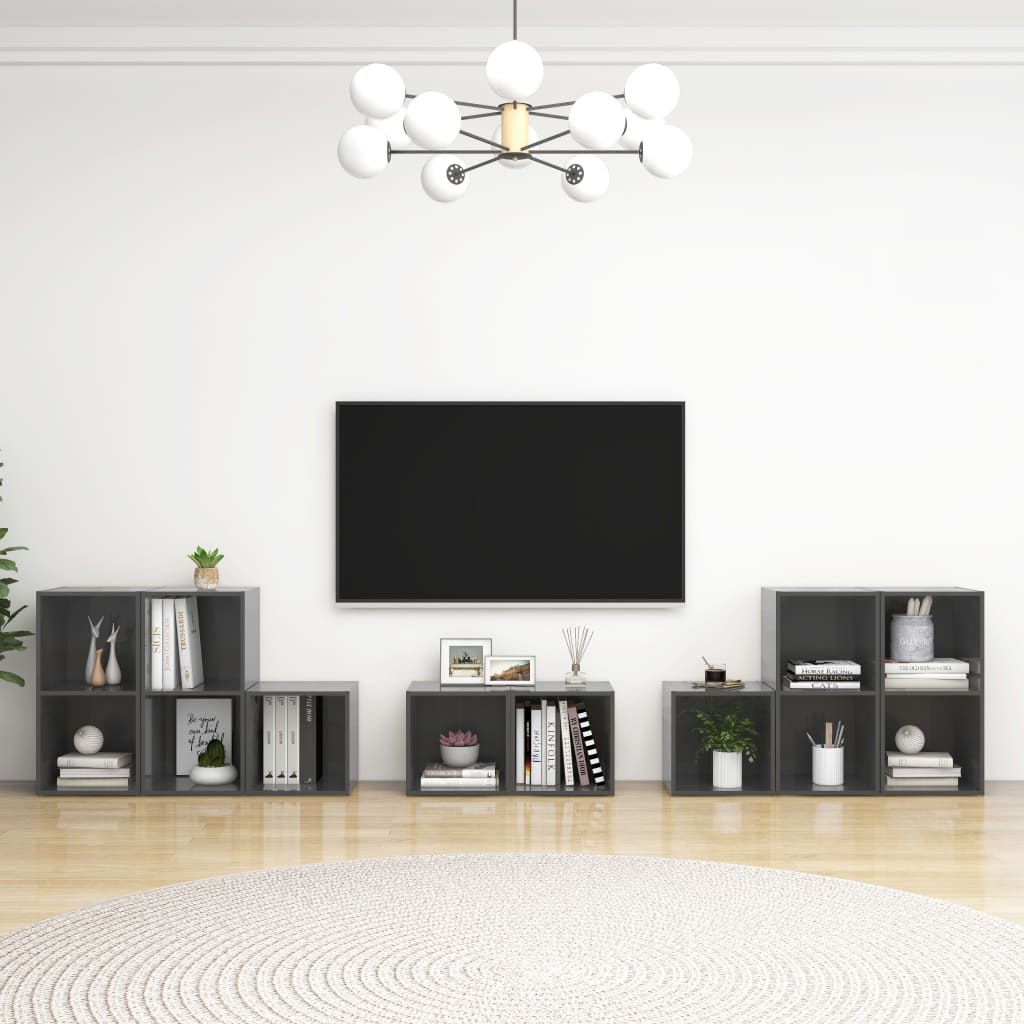 8Dílný Set Tv Skříněk Kompozitní Dřevo