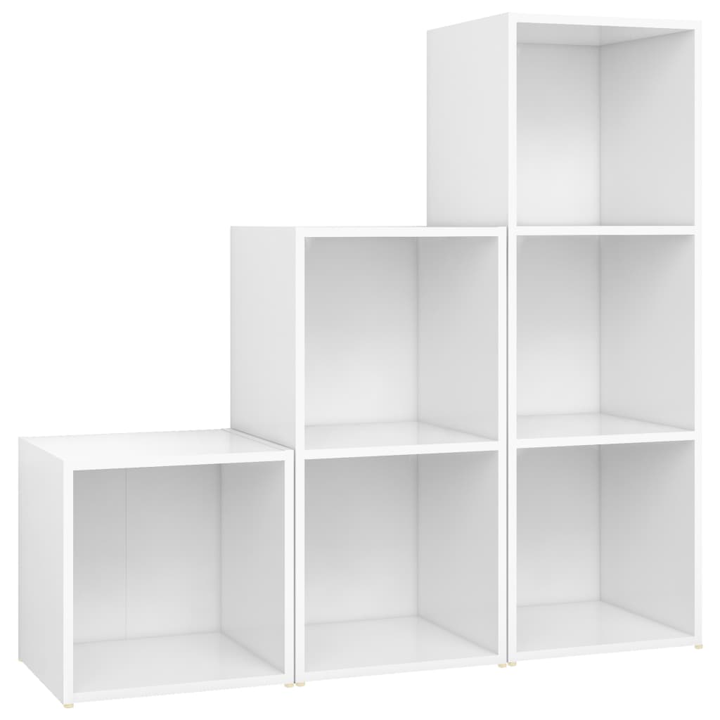 3Dílný Set Tv Skříněk Bílý Dřevotříska