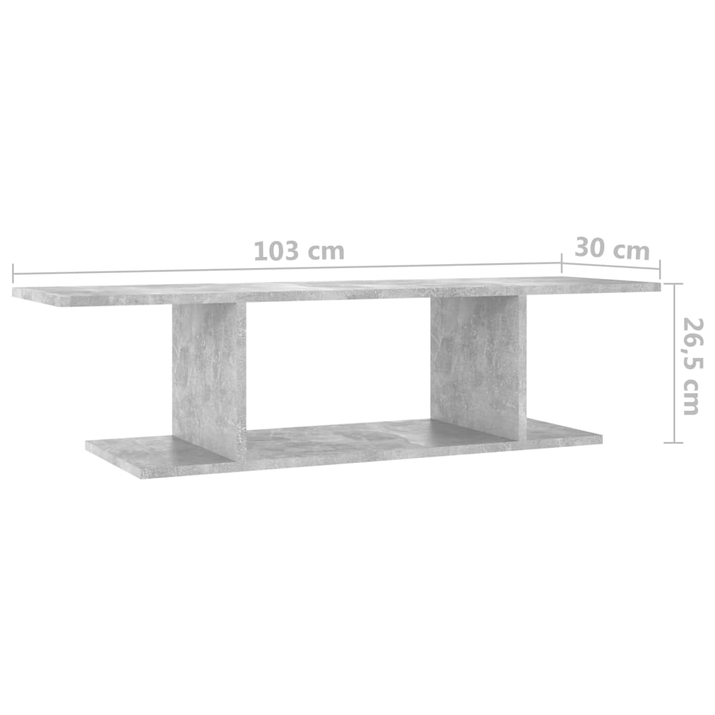 Nástěnná Tv Skříňka Betonově Šedá 103 X 30 X 26,5 Cm