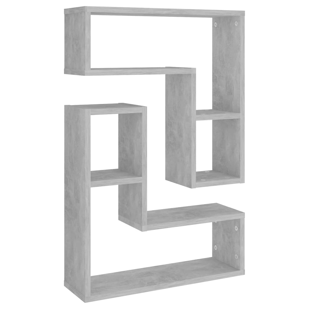 Nástěnné Police 2 Ks Betonově Šedé 50X15X50 Cm Kompozitní Dřevo