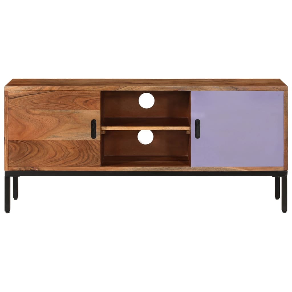 Tv Skříňka Medově Hnědá A Šedá 110 X 30 X 50 Cm Masivní Akácie