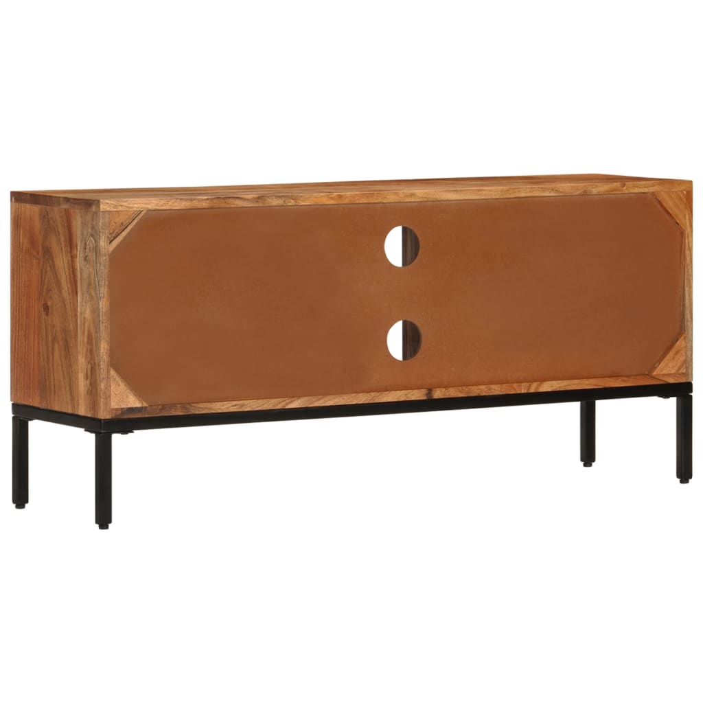 Tv Skříňka Medově Hnědá A Šedá 110 X 30 X 50 Cm Masivní Akácie