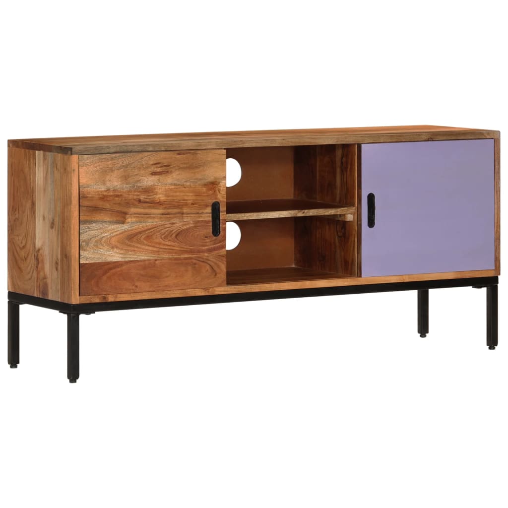 Tv Skříňka Medově Hnědá A Šedá 110 X 30 X 50 Cm Masivní Akácie