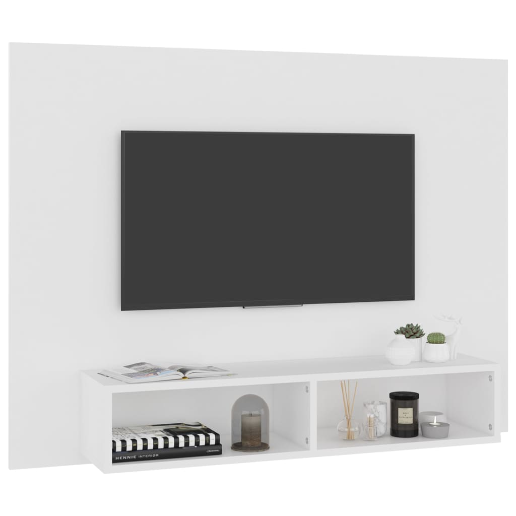 Nástěnná Tv Skříňka Bílá 120 X 23,5 X 90 Cm Dřevotříska