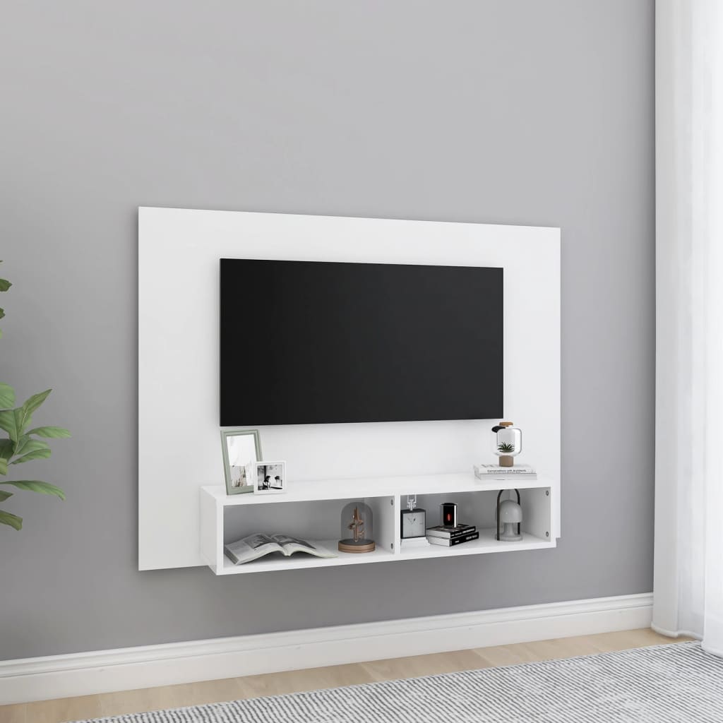 Nástěnná Tv Skříňka Bílá 120 X 23,5 X 90 Cm Dřevotříska