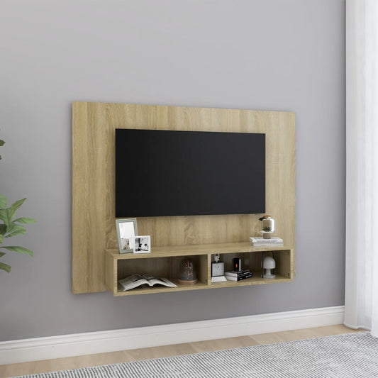 Nástěnná Tv Skříňka Dub Sonoma 120 X 23,5 X 90 Cm Dřevotříska