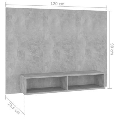 Nástěnná Tv Skříňka Betonově Šedá 120X23,5X90 Cm Dřevotříska
