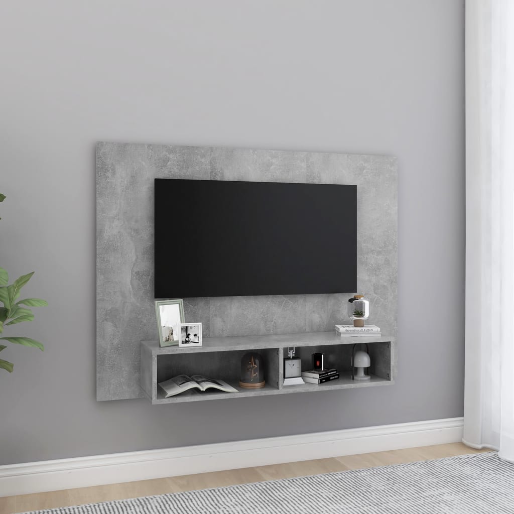 Nástěnná Tv Skříňka Betonově Šedá 120X23,5X90 Cm Dřevotříska