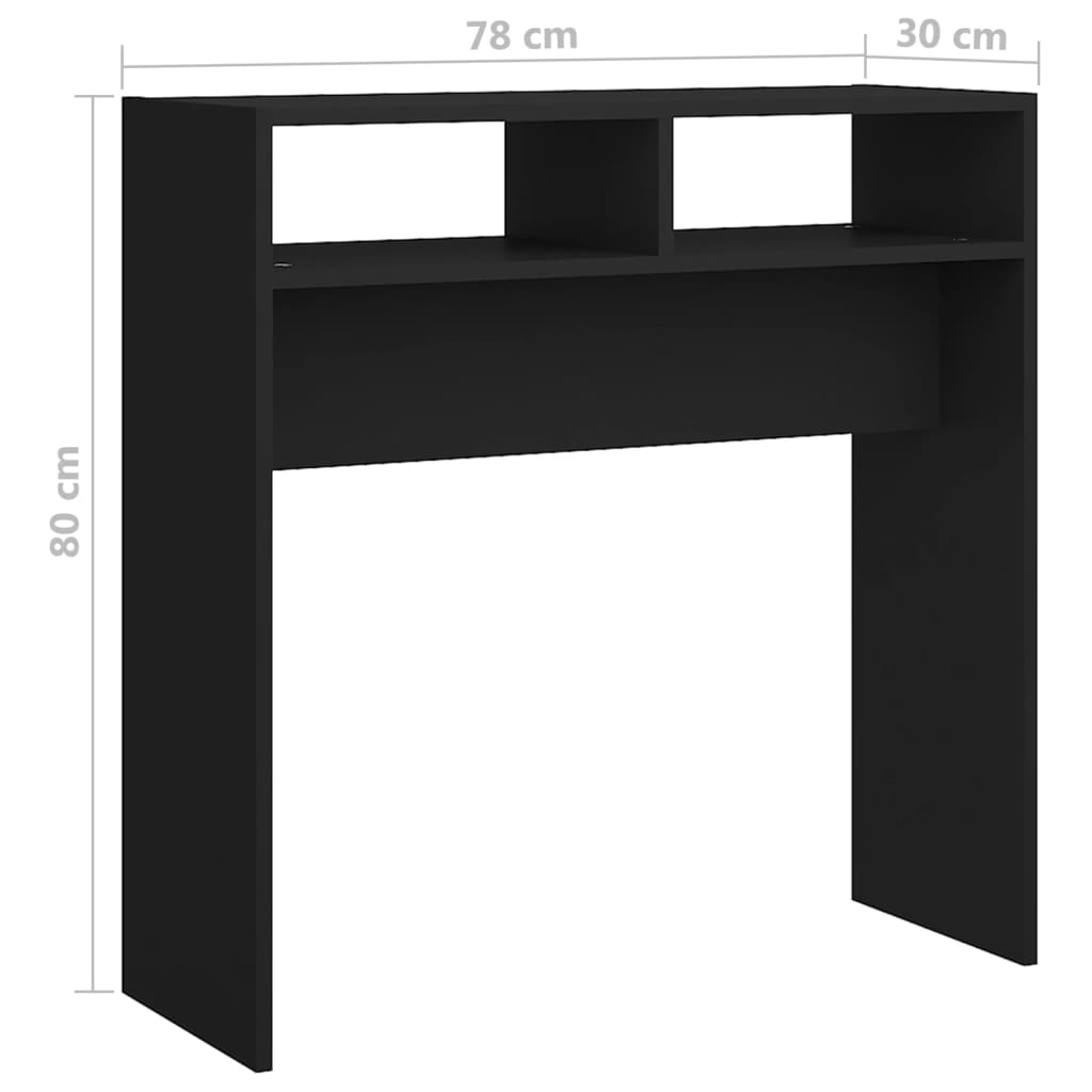 Konzolový Stolek Černý 78 X 30 X 80 Cm Kompozitní Dřevo