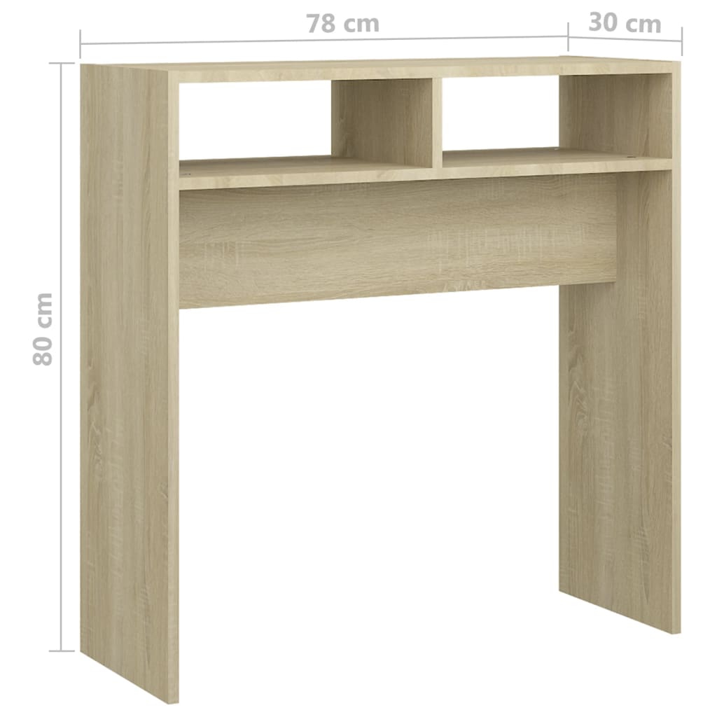 Konzolový Stolek Dub Sonoma 78 X 30 X 80 Cm Kompozitní Dřevo