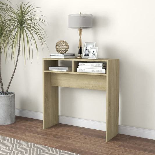 Konzolový Stolek Dub Sonoma 78 X 30 X 80 Cm Kompozitní Dřevo