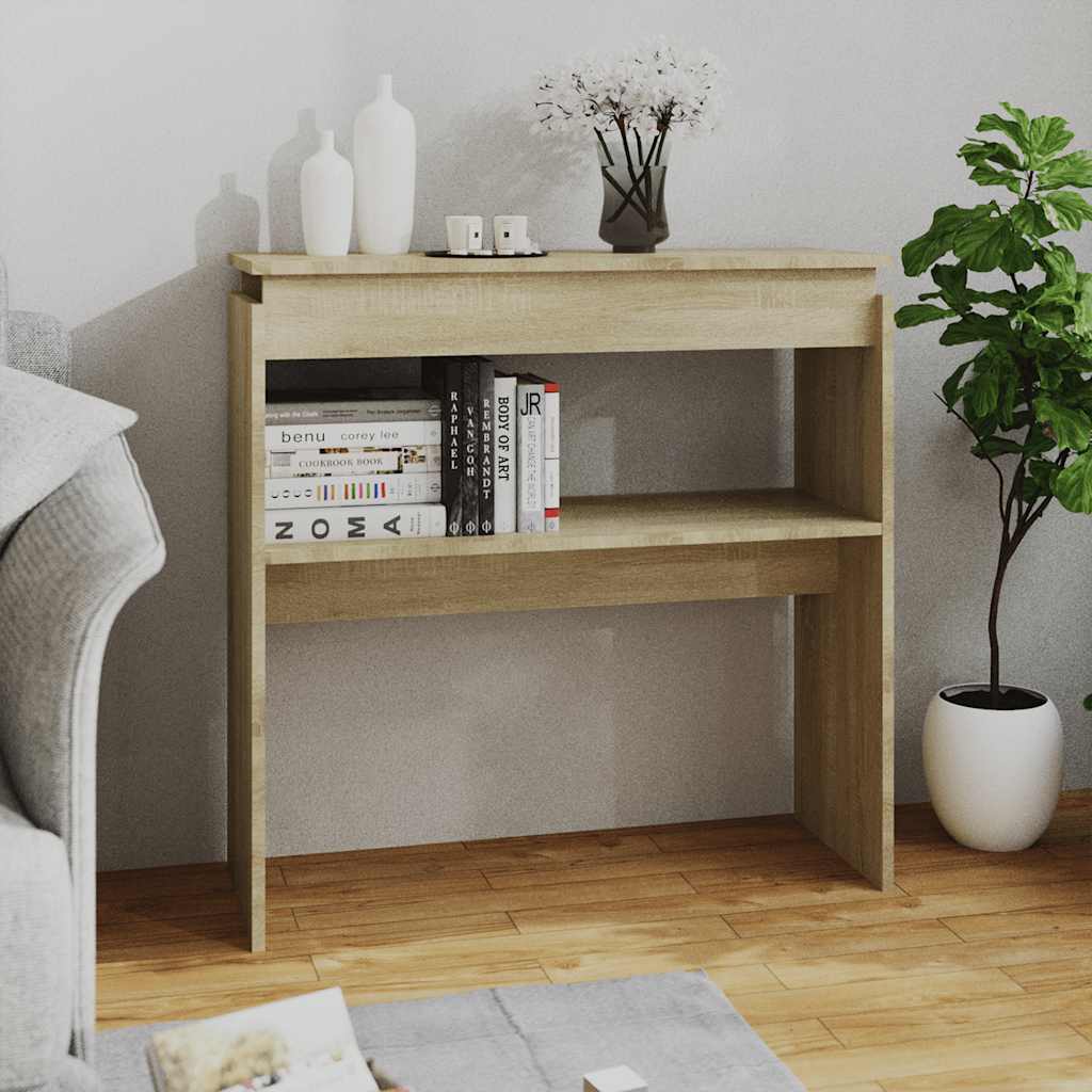 Konzolový Stole Dub Sonoma 80 X 30 X 80 Cm Kompozitní Dřevo