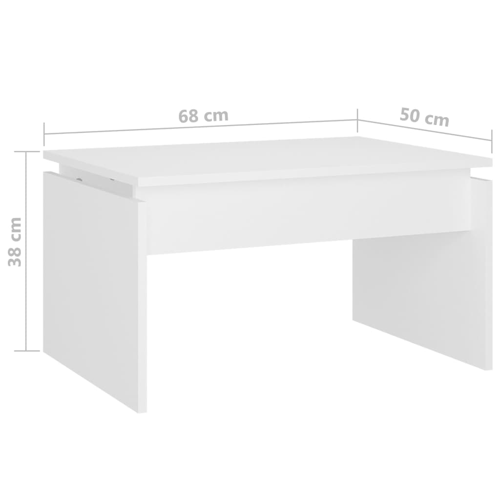 Konferenční Stolek Bílý 68 X 50 X 38 Cm Kompozitní Dřevo