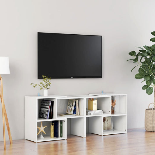 Tv Skříňka Bílá S Vysokým Leskem 104X30X52 Cm Kompozitní Dřevo