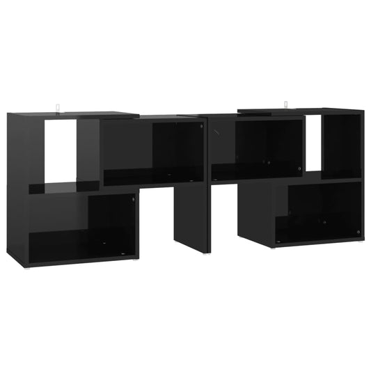 Tv Skříňka Černá S Vysokým Leskem 104X30X52 Cm Kompozitní Dřevo