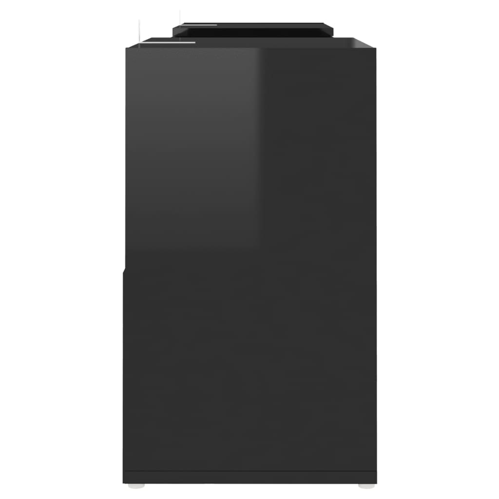 Tv Skříňka Černá S Vysokým Leskem 104X30X52 Cm Kompozitní Dřevo