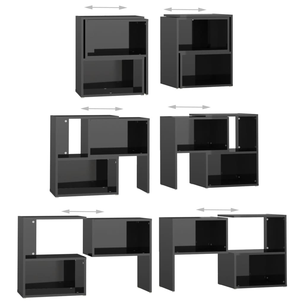 Tv Skříňka Černá S Vysokým Leskem 104X30X52 Cm Kompozitní Dřevo