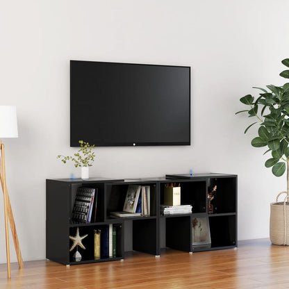 Tv Skříňka Černá S Vysokým Leskem 104X30X52 Cm Kompozitní Dřevo