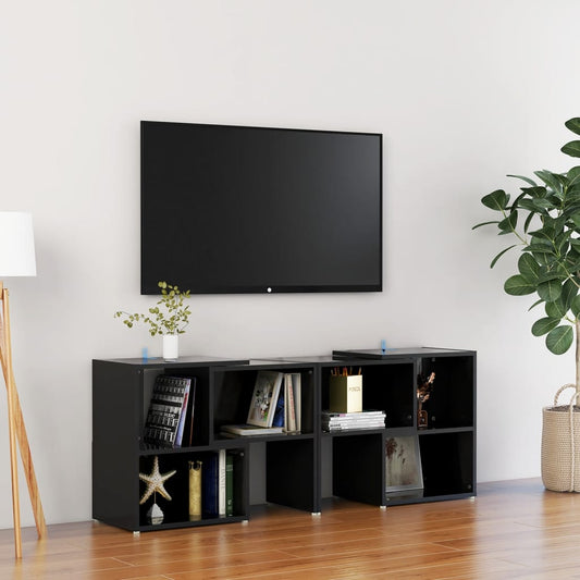 Tv Skříňka Černá S Vysokým Leskem 104X30X52 Cm Kompozitní Dřevo