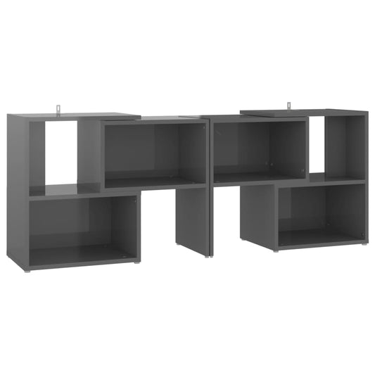 Tv Skříňka Šedá S Vysokým Leskem 104X30X52 Cm Kompozitní Dřevo