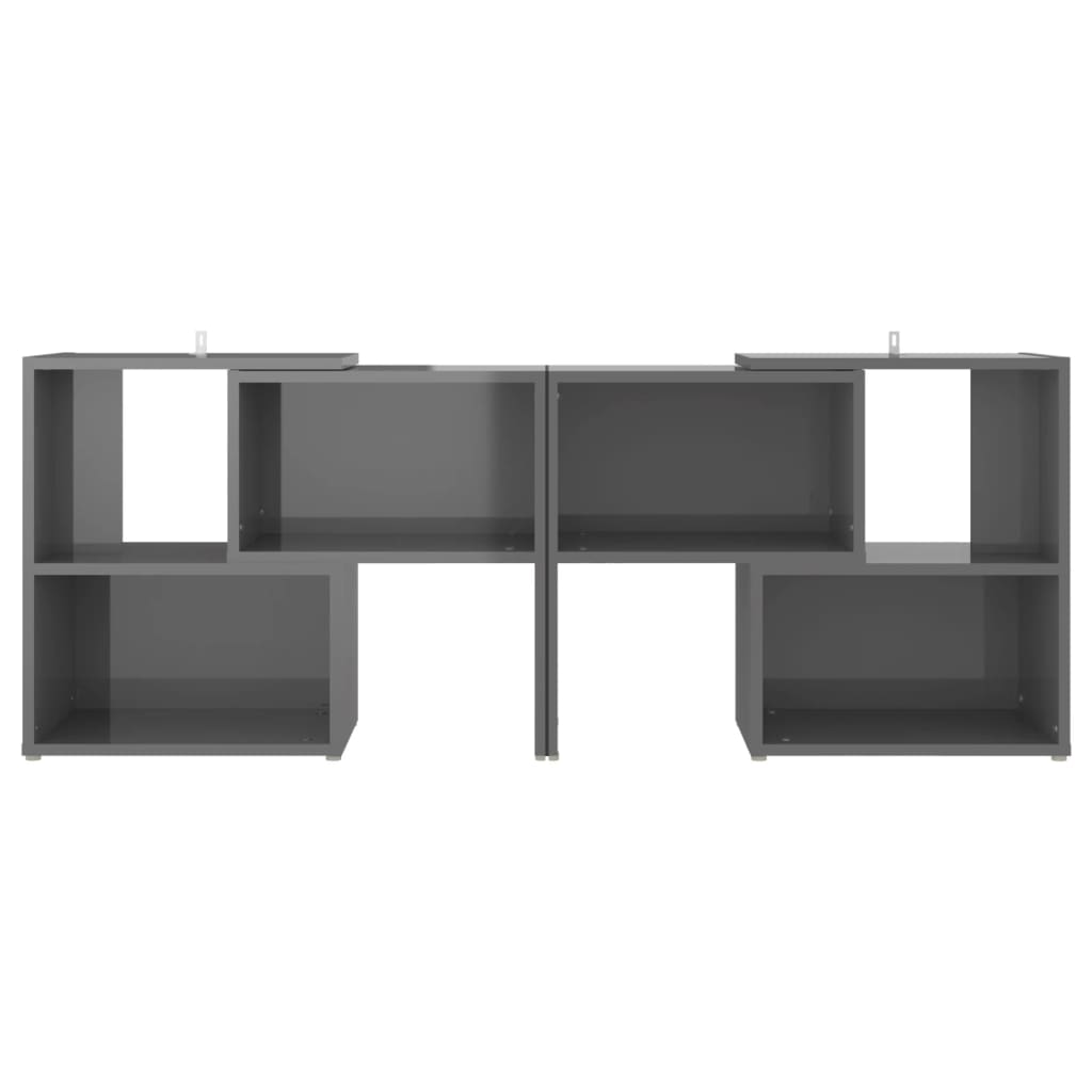 Tv Skříňka Šedá S Vysokým Leskem 104X30X52 Cm Kompozitní Dřevo