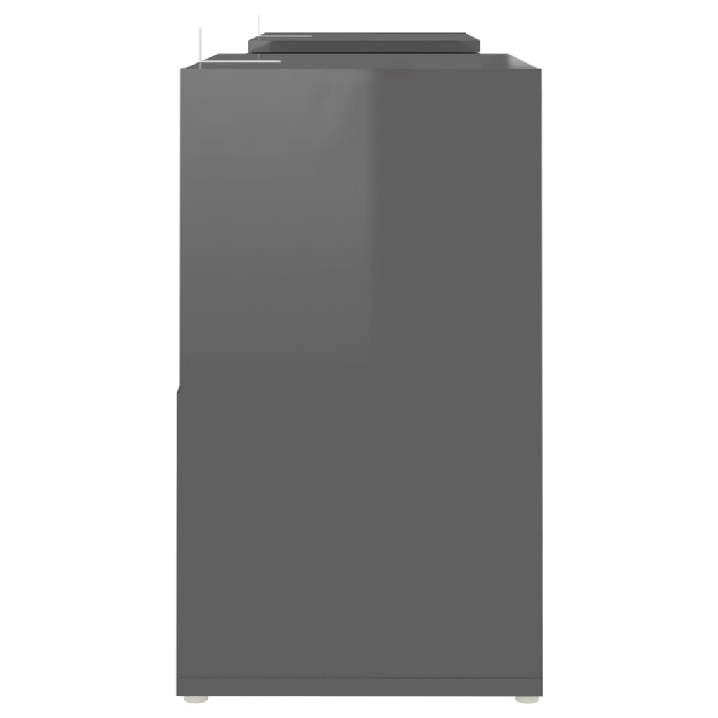 Tv Skříňka Šedá S Vysokým Leskem 104X30X52 Cm Kompozitní Dřevo