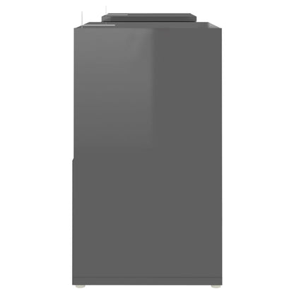 Tv Skříňka Šedá S Vysokým Leskem 104X30X52 Cm Kompozitní Dřevo