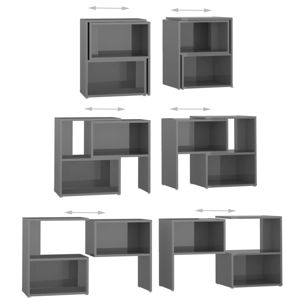 Tv Skříňka Šedá S Vysokým Leskem 104X30X52 Cm Kompozitní Dřevo
