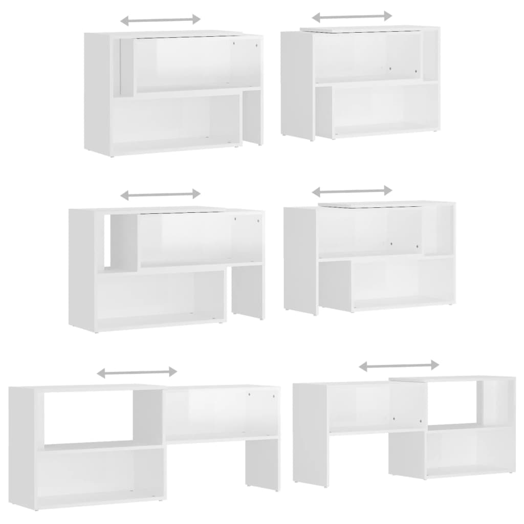 Tv Skříňka Bílá S Vysokým Leskem 149X30X52 Cm Kompozitní Dřevo