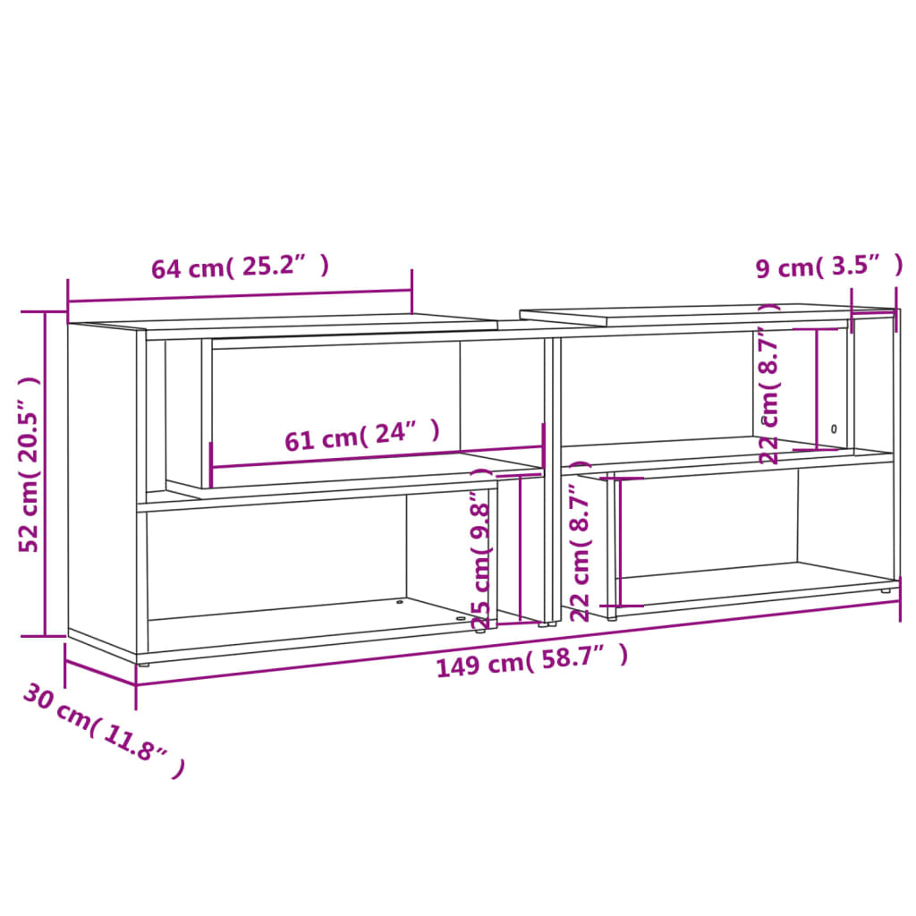 Tv Skříňka Bílá S Vysokým Leskem 149X30X52 Cm Kompozitní Dřevo
