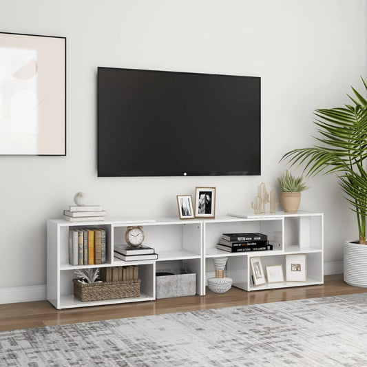 Tv Skříňka Bílá S Vysokým Leskem 149X30X52 Cm Kompozitní Dřevo