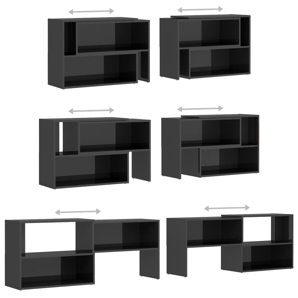 Tv Skříňka Šedá S Vysokým Leskem 149X30X52 Cm Kompozitní Dřevo