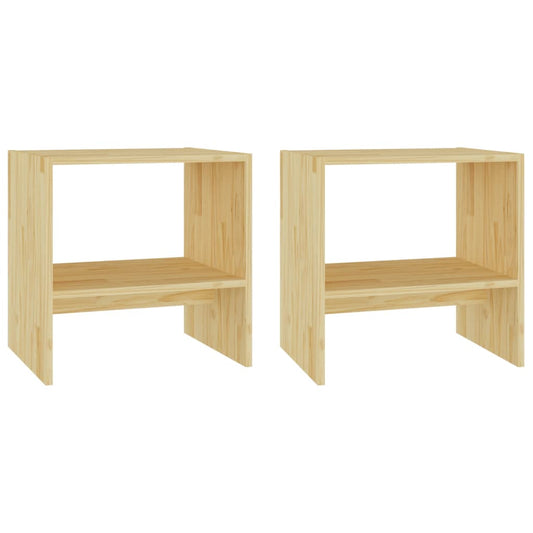 Noční Stolky 2 Ks 40 X 30,5 X 40 Cm Masivní Borové Dřevo