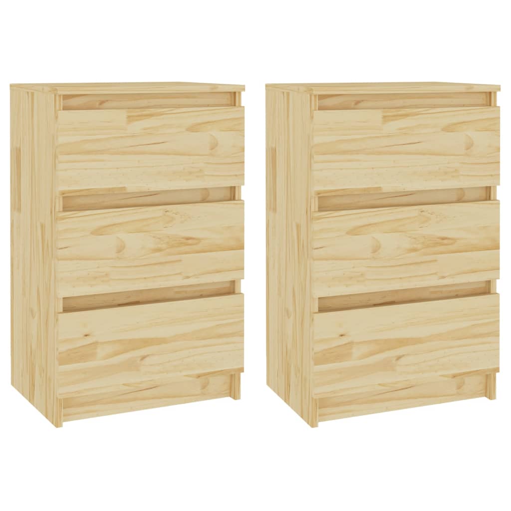 Noční Stolky 2 Ks 40 X 29,5 X 64 Cm Masivní Borové Dřevo