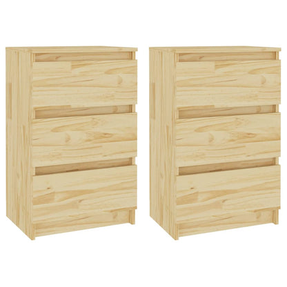 Noční Stolky 2 Ks 40 X 29,5 X 64 Cm Masivní Borové Dřevo