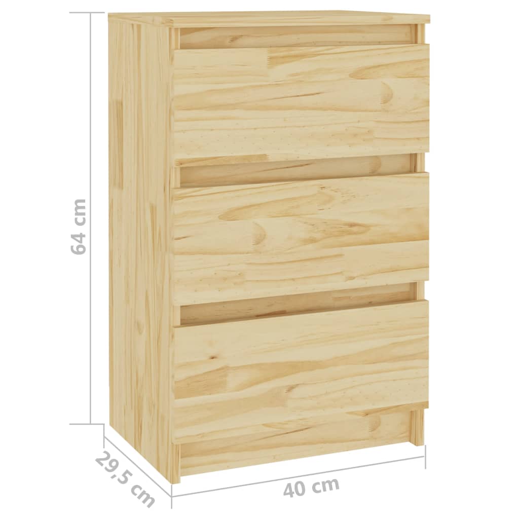 Noční Stolky 2 Ks 40 X 29,5 X 64 Cm Masivní Borové Dřevo