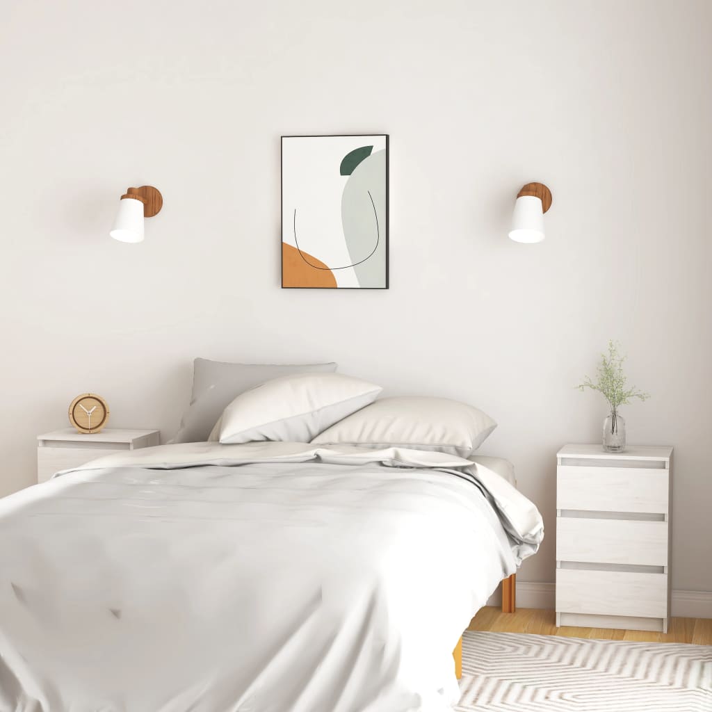 Noční Stolky 2 Ks 40 X 29,5 X 64 Cm Masivní Borové Dřevo