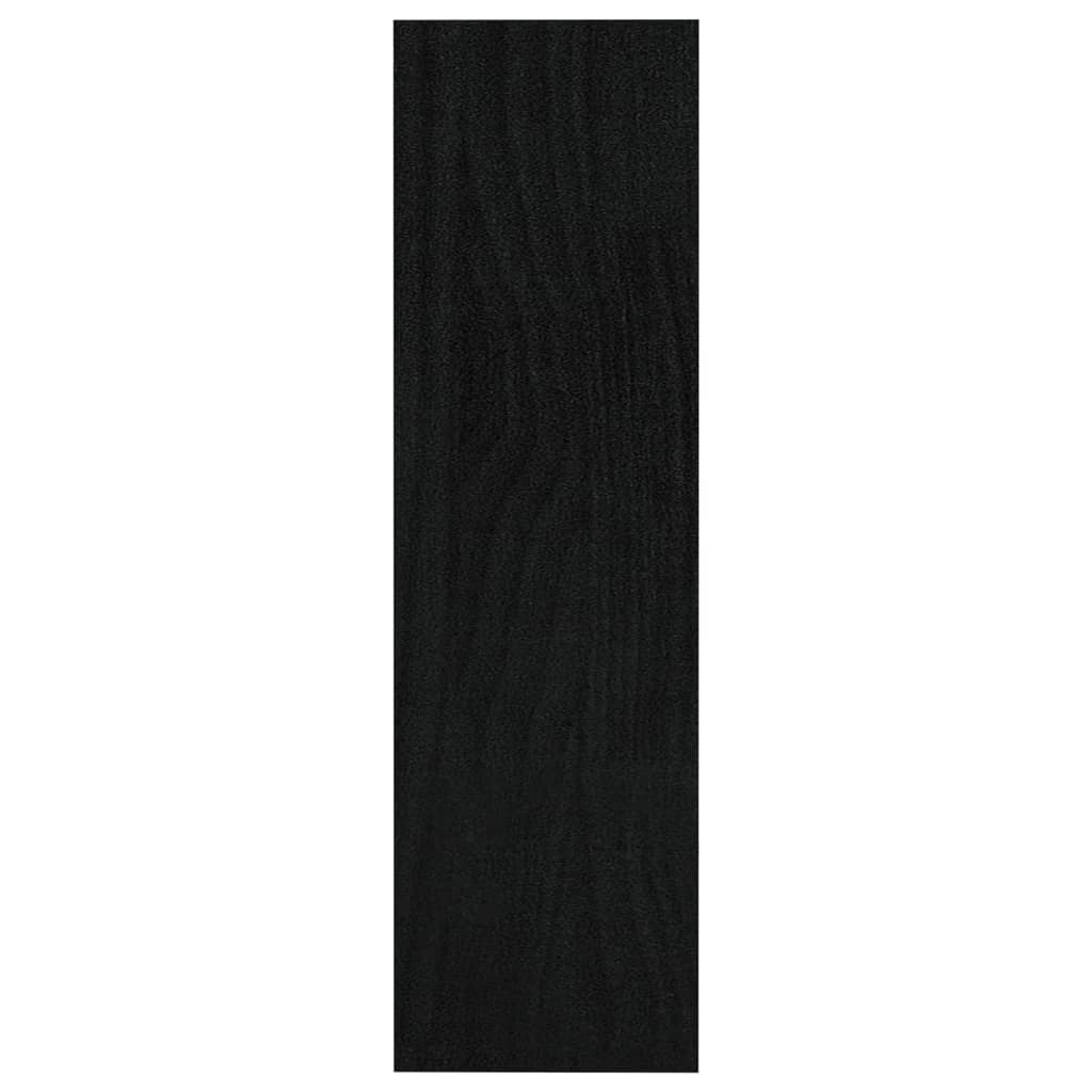 Knihovna / Dělicí Stěna Černá 100X30X Masivní Borovice Černá