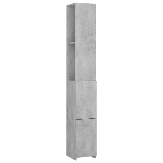 Koupelnová Skříňka Betonově Šedá 25X26,5X170Cm Kompozitní Dřevo
