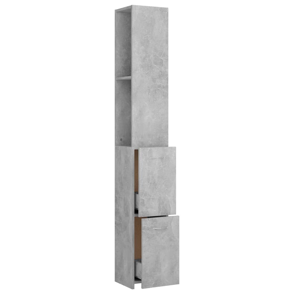 Koupelnová Skříňka Betonově Šedá 25X26,5X170Cm Kompozitní Dřevo