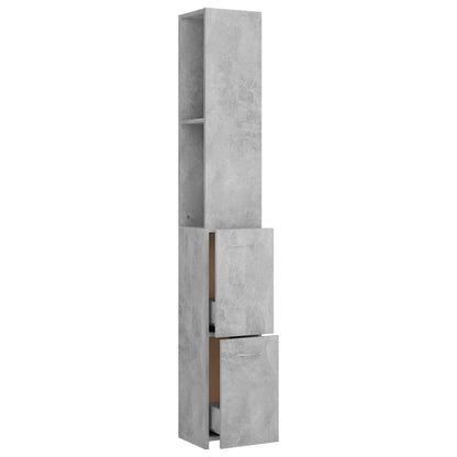 Koupelnová Skříňka Betonově Šedá 25X26,5X170Cm Kompozitní Dřevo