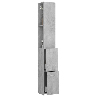 Koupelnová Skříňka Betonově Šedá 25X26,5X170Cm Kompozitní Dřevo