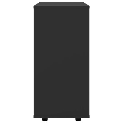 Skříňka Na Kolečkách Černá 60 X 35 X 75 Cm Kompozitní Dřevo