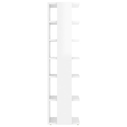 Botník Bílý S Vysokým Leskem 27,5X27X102 Cm Kompozitní Dřevo