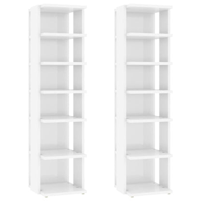 Botníky 2 Ks Bílé S Vysokým Leskem 27,5X27X102 Cm