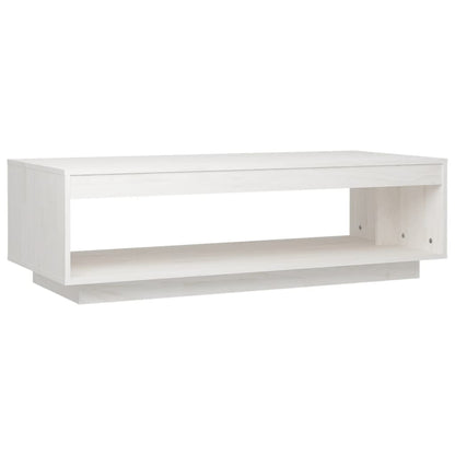 Konferenční Stolek Bílý 110 X 50 X 33,5 Cm Masivní Borové Dřevo