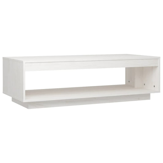 Konferenční Stolek Bílý 110 X 50 X 33,5 Cm Masivní Borové Dřevo