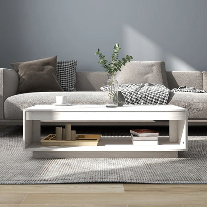 Konferenční Stolek Bílý 110 X 50 X 33,5 Cm Masivní Borové Dřevo