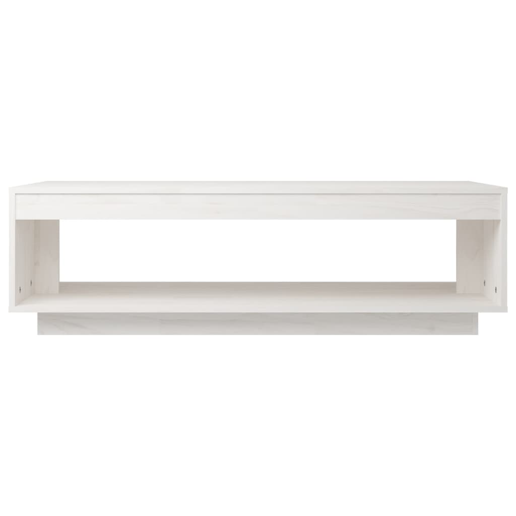 Konferenční Stolek Bílý 110 X 50 X 33,5 Cm Masivní Borové Dřevo